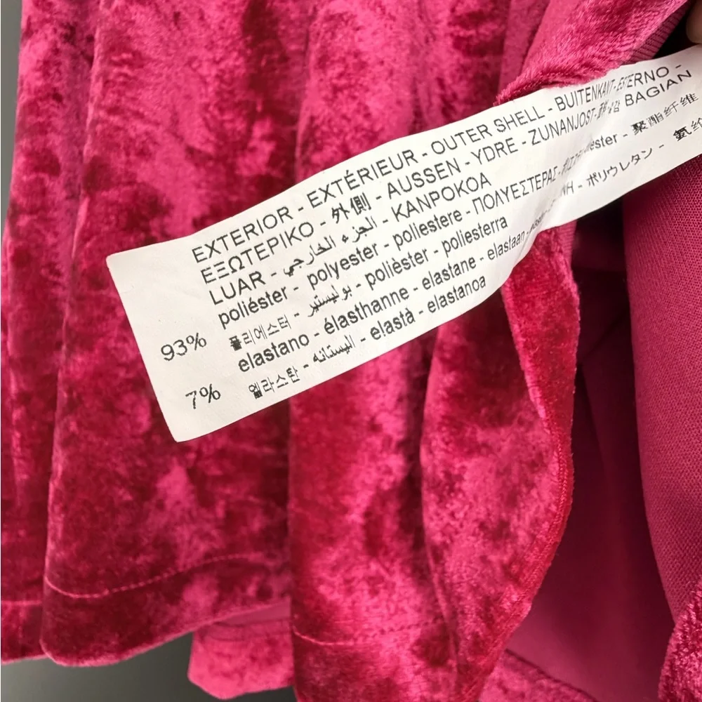 Zara Vibrant Pink Velvet Kids Dress - Picture 2 of 4